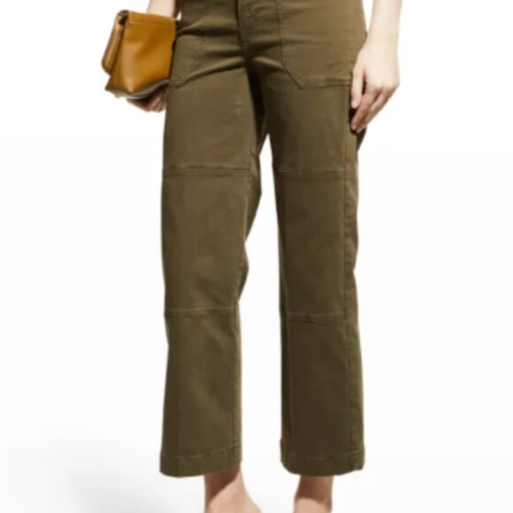 FRAME Army Green Oversized Pocket Utility Pants - 23 - Picture 2 of 5